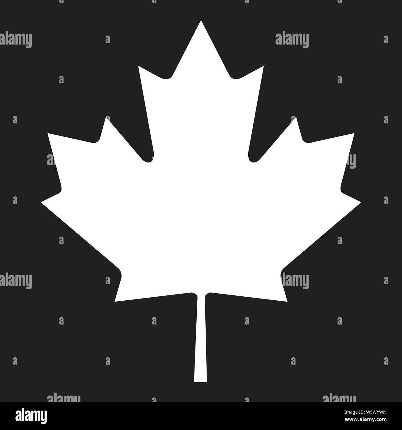 Maple Leaf (grau auf schwarz) Stockfoto
