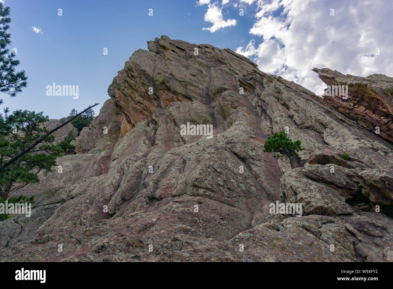 Einer der vielen Gipfel im Flatiron Bergkette Boulder, Colorado Stockfoto