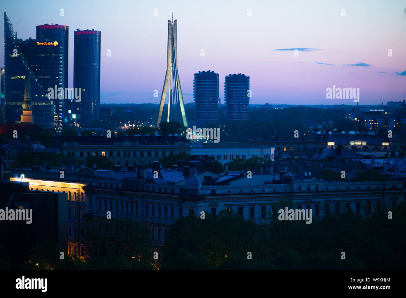 Radio- und TV-Turm in Riga, Lettland Stockfoto