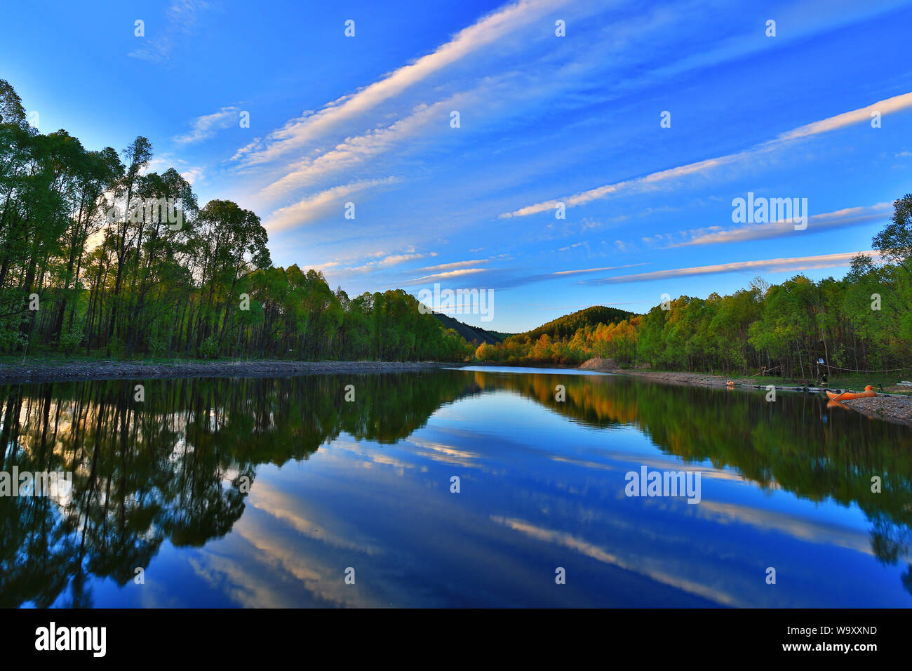 Die größere hinggan Berge Wald See Landschaft Stockfoto