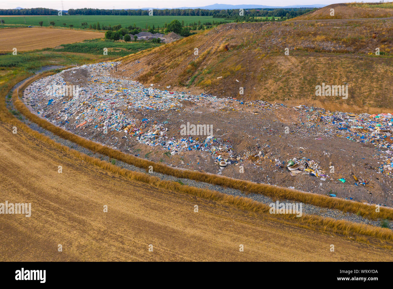 Garbage Berg. Kommunalen Deponien für Hausmüll. Stockfoto