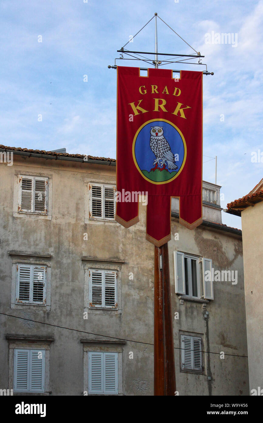 Insel Krk landcsape, Kroatien, touristischen Ort von Dalmatien, Europa Stockfoto