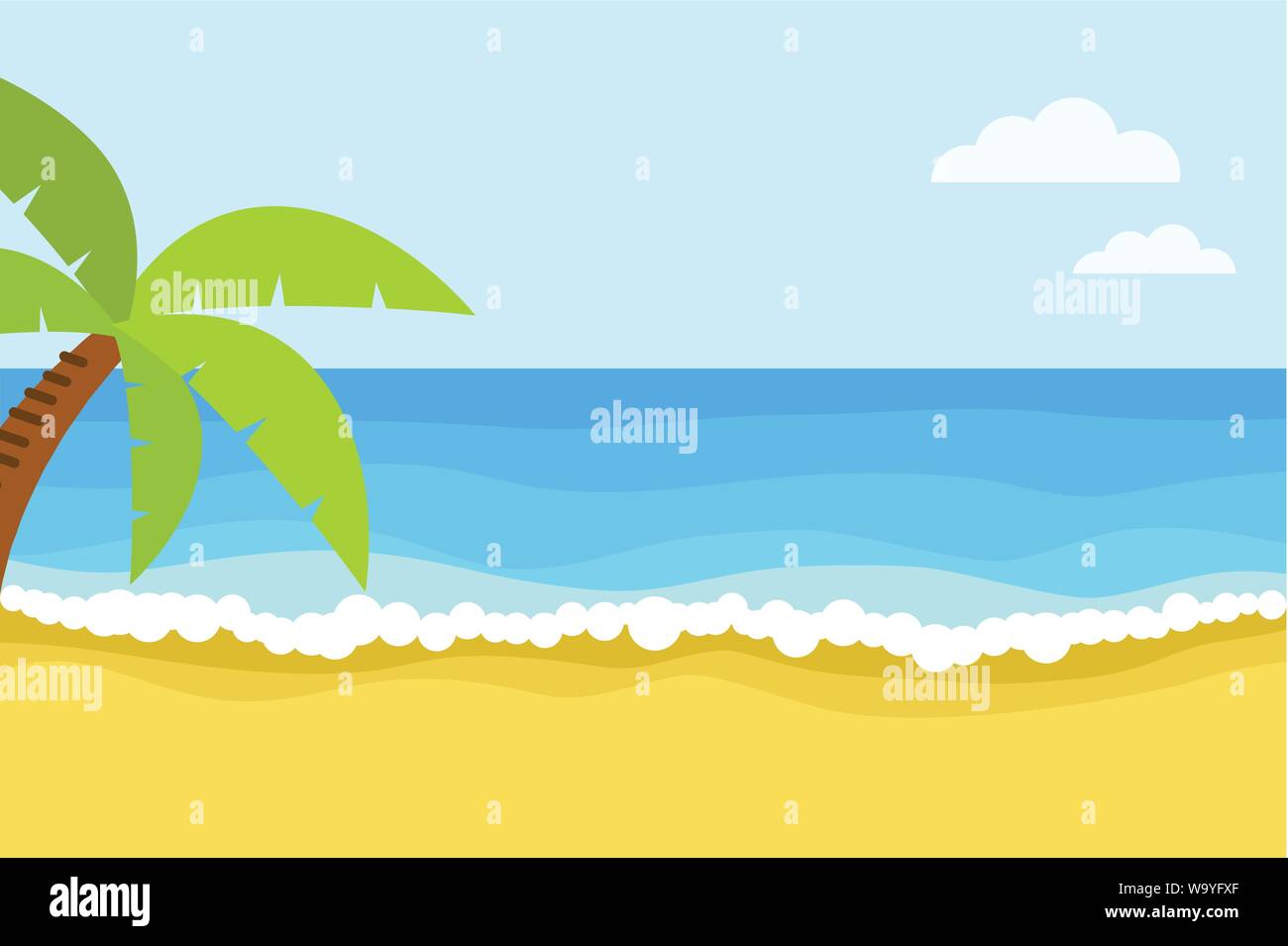 Tropischen Strand menschenleer. Vector Illustration Stock Vektor