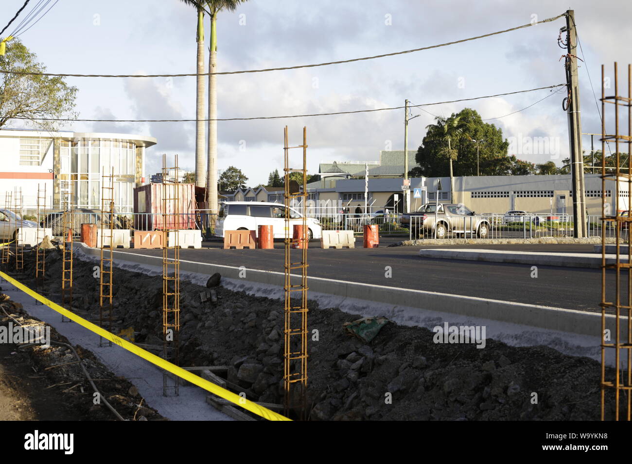 Curepipe – Sivananda Avenue ist geschlossen (außer für Bewohner) Stockfoto