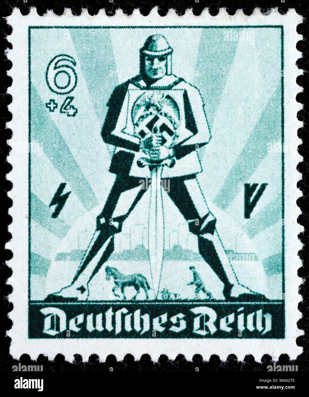 Ritter, Briefmarke, Deutschland, 1940 Stockfoto