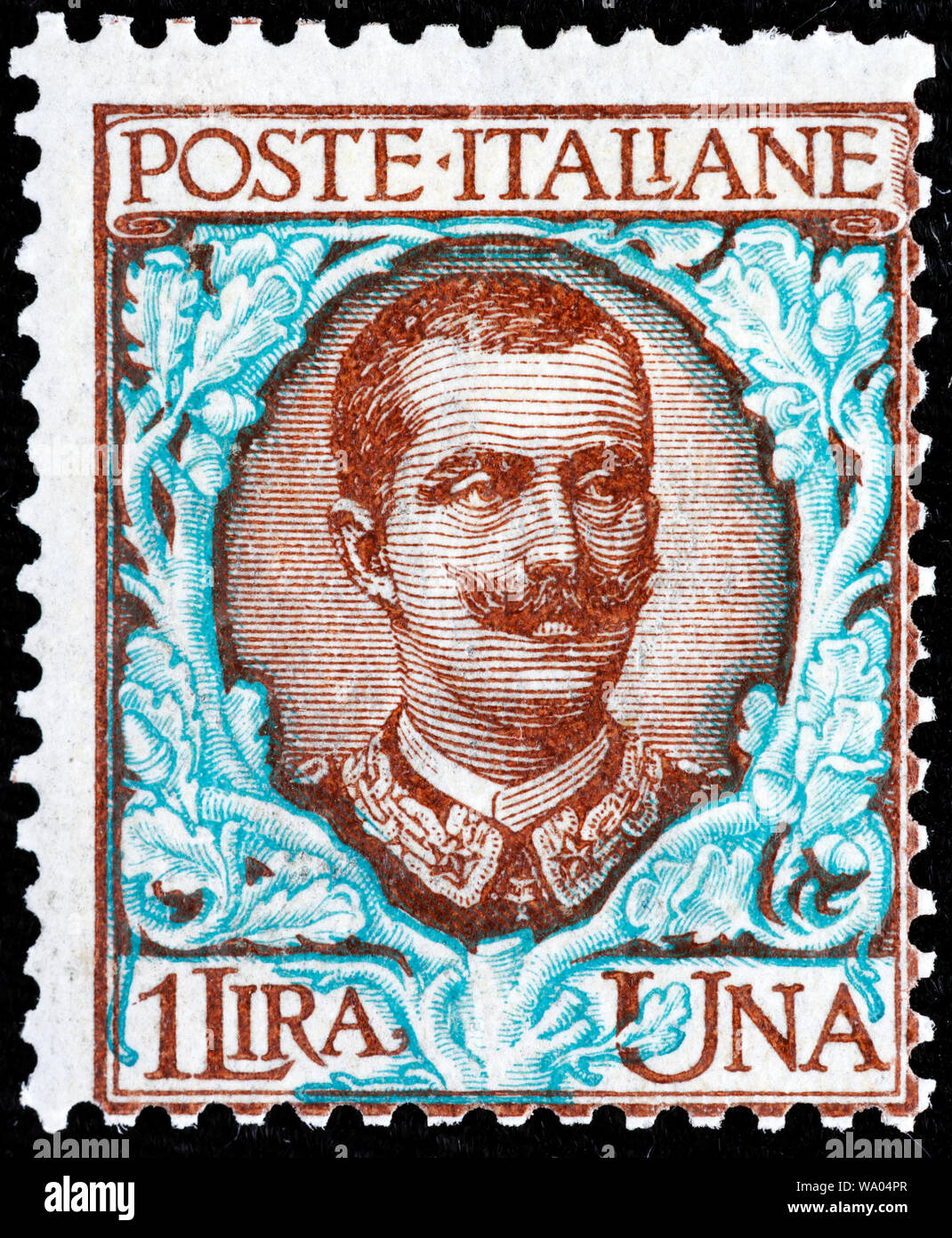 König Victor Emmanuel III. (1900-1946), Briefmarke, Italien, 1901 Stockfoto