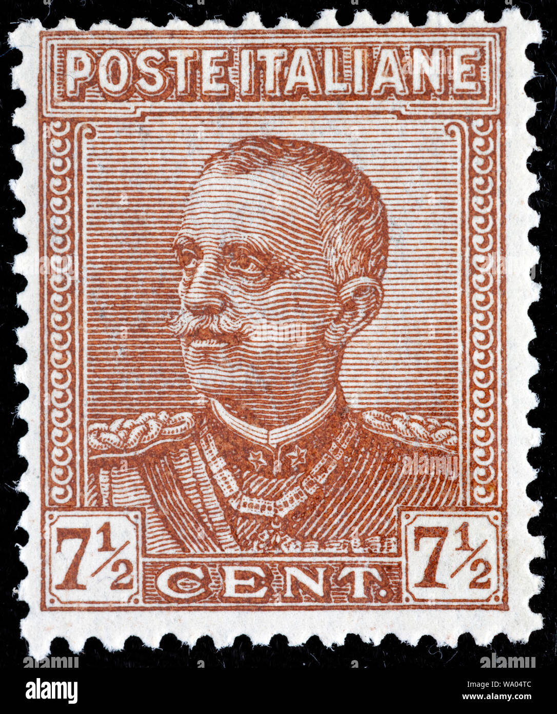 König Victor Emmanuel III. (1900-1946), Briefmarke, Italien, 1928 Stockfoto