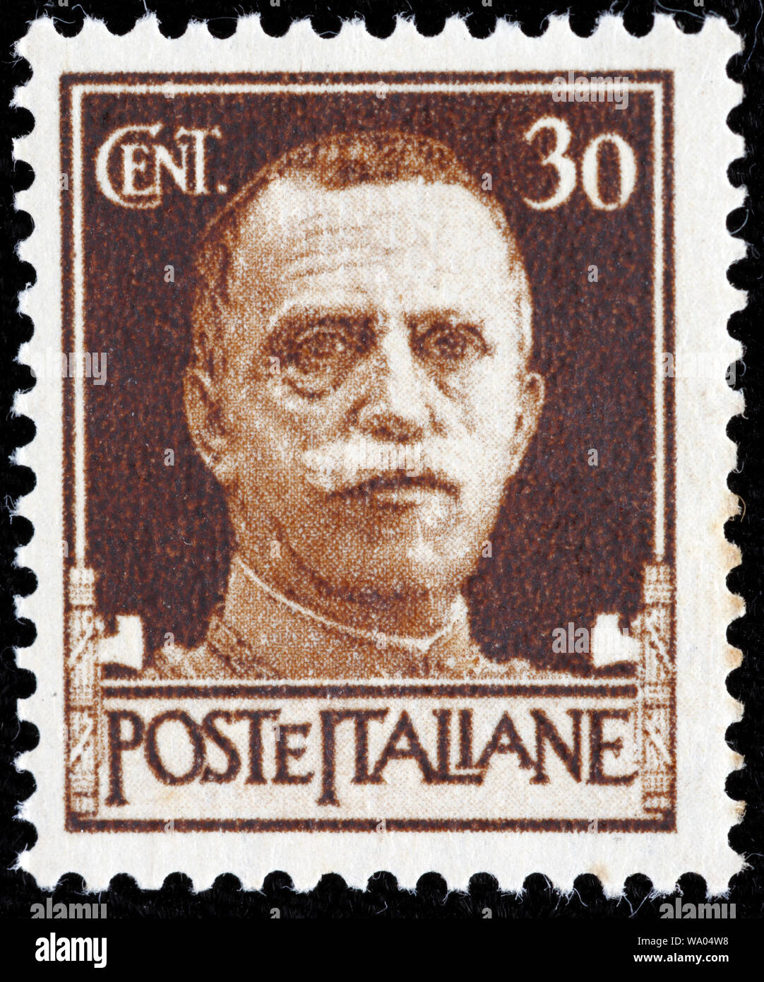 König Victor Emmanuel III. (1900-1946), Briefmarke, Italien, 1929 Stockfoto