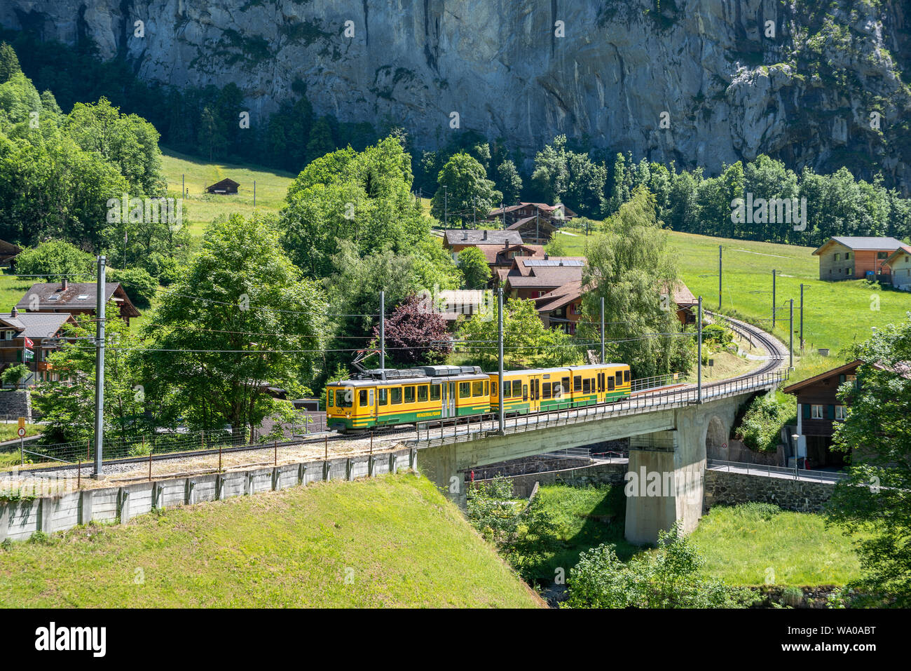Wengernalpbahn, Lauterbrunnen, Berner Oberland, Schweiz, Europa Stockfoto