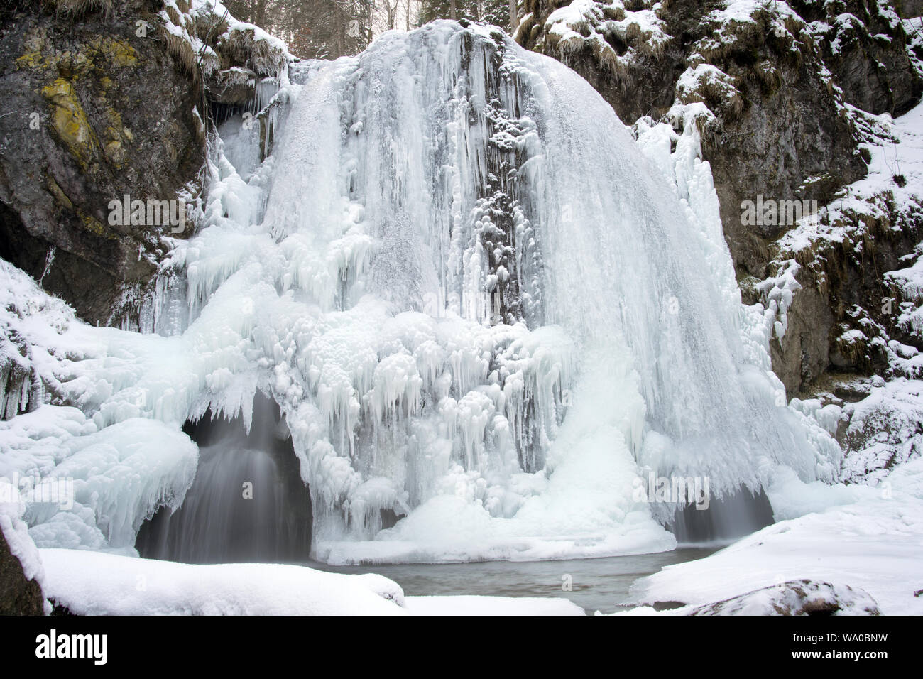 Gefrorenen Wasserfall josefsfälle Stockfoto