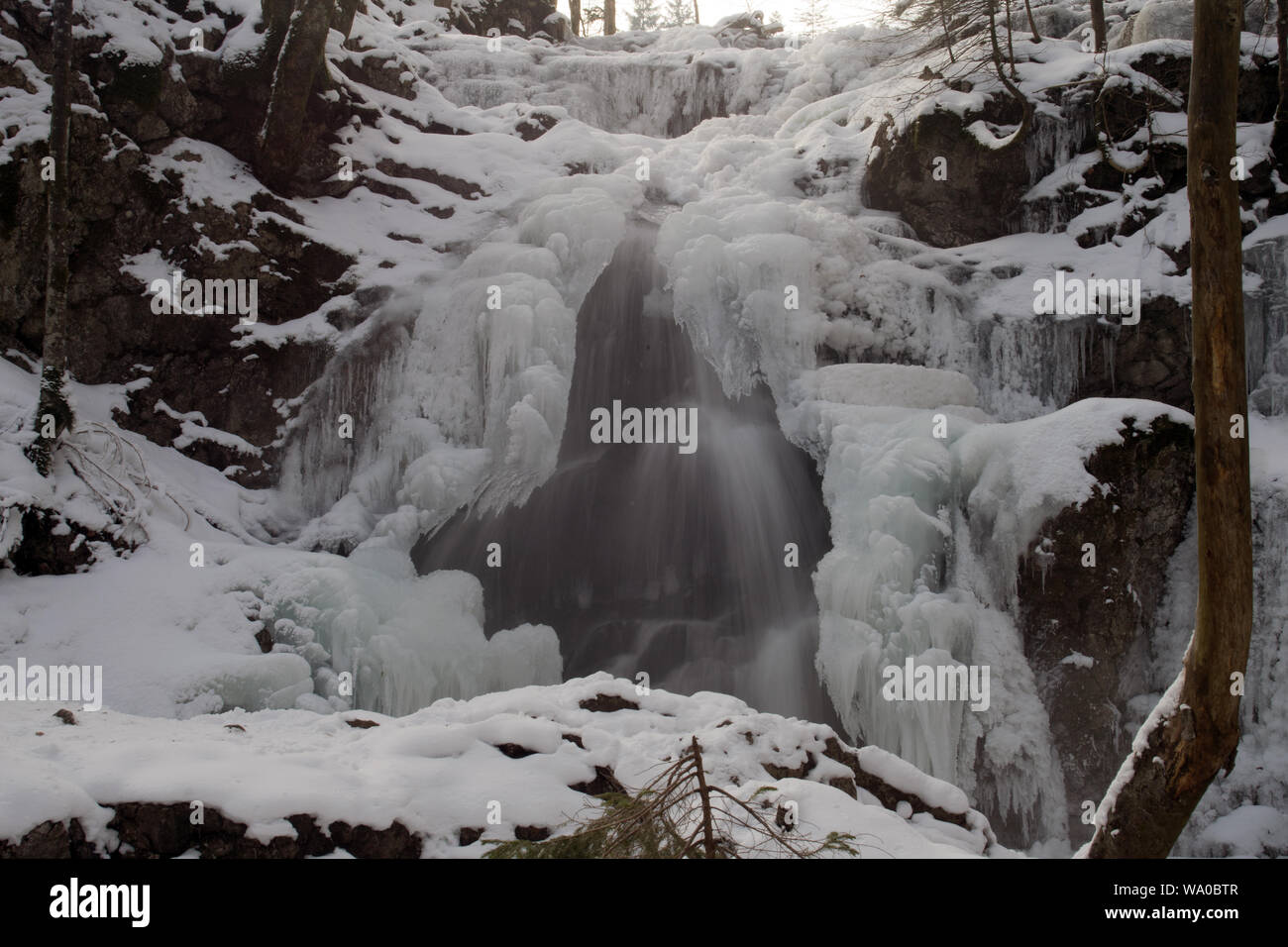 Gefrorenen Wasserfall josefsfälle Stockfoto