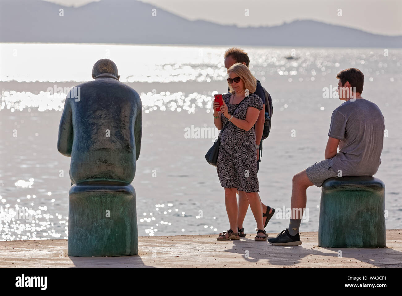 Zadar Promenade bei Sonnenuntergang Stockfoto