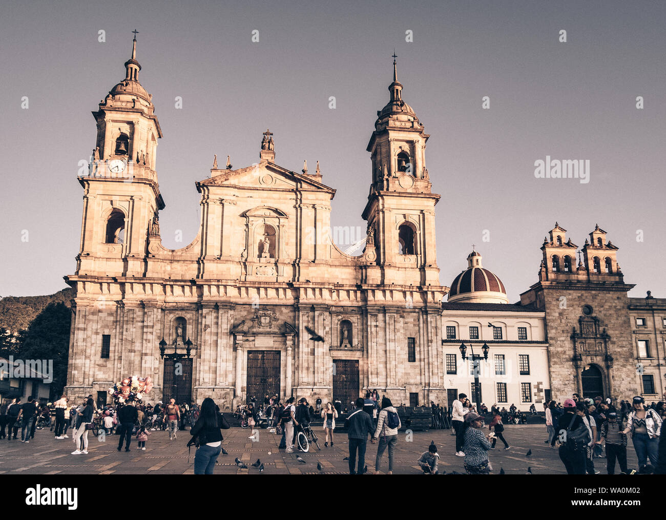 12/27/2018 - Bogotá, Kolumbien. Metropolitan Kathedrale Basilika der Unbefleckten Empfängnis in der Plaza de Bolivar, Bogota. Stockfoto
