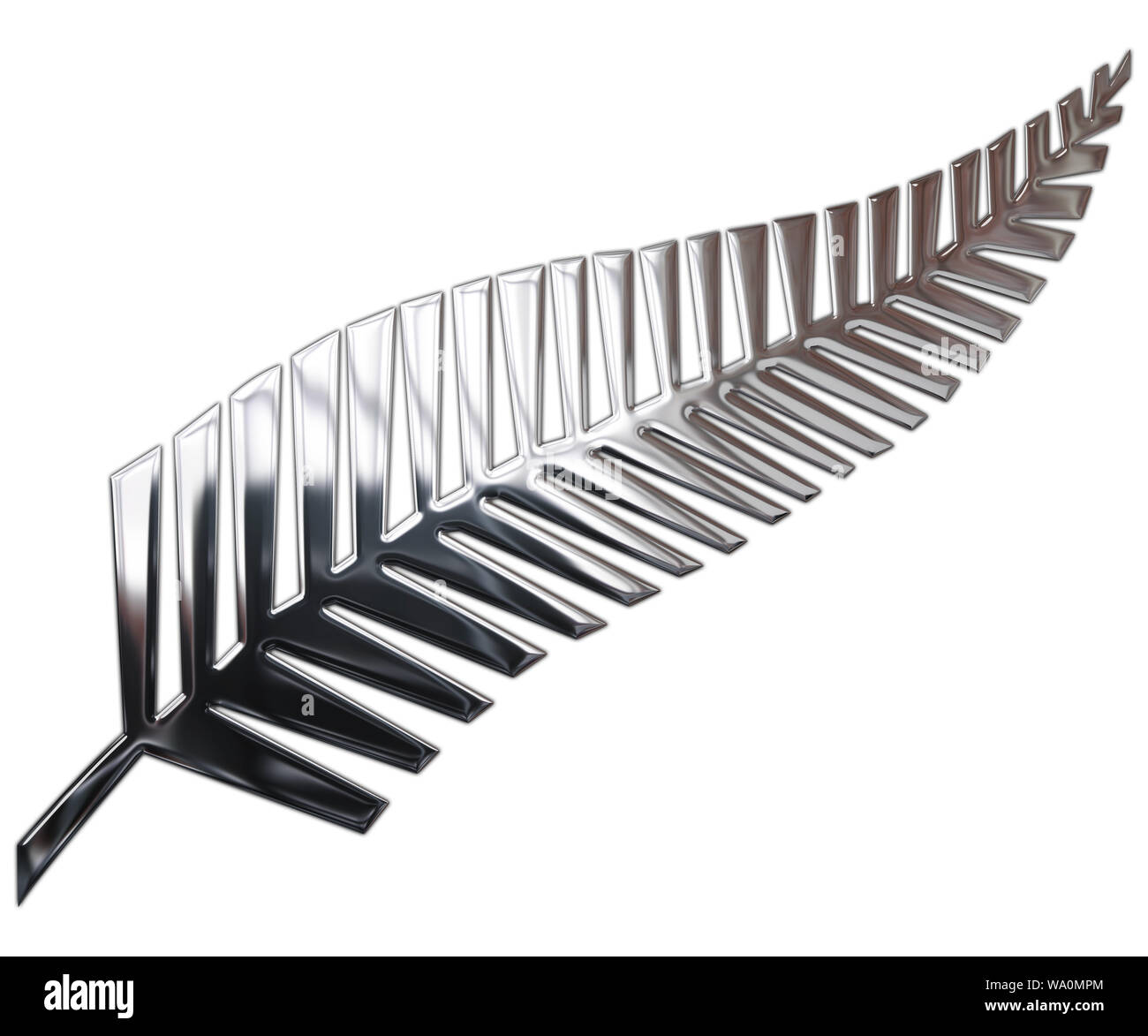 Silver fern, das Symbol von Neuseeland, grafische Ausarbeitung Stockfoto