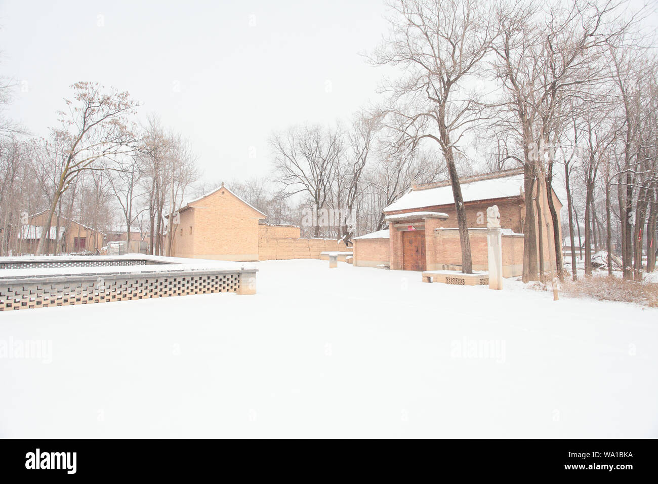 Shaanxi ländlichen Schnee Stockfoto