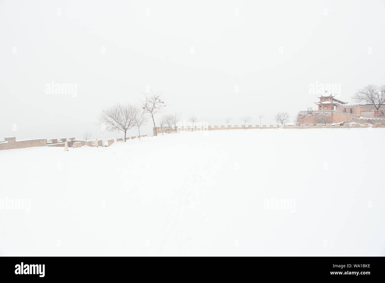 Shaanxi ländlichen Schnee Stockfoto