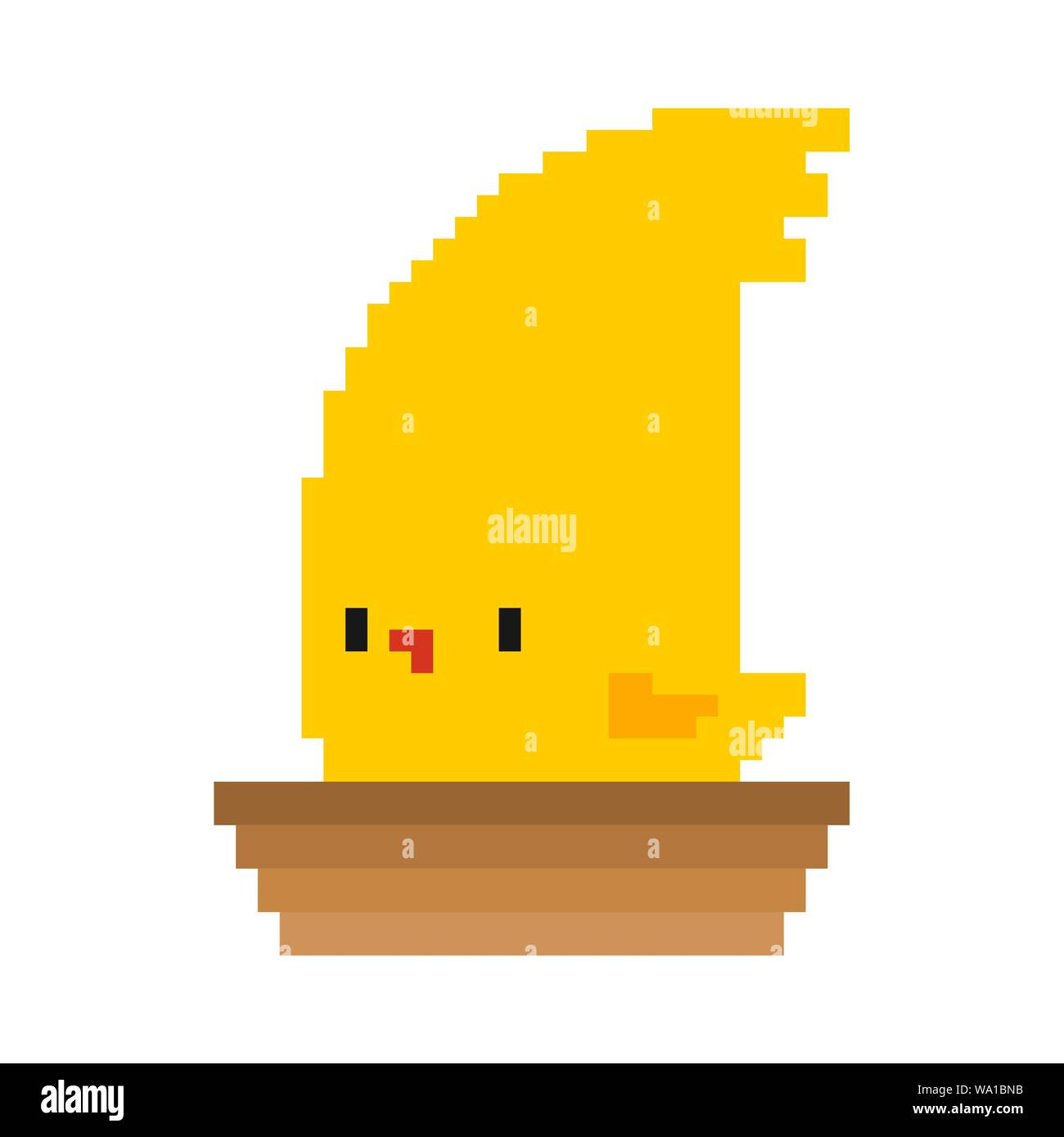 In nest pixel Art. Birdie Bird wenig pixelig 8 Bit. Vector Illustration Stock Vektor