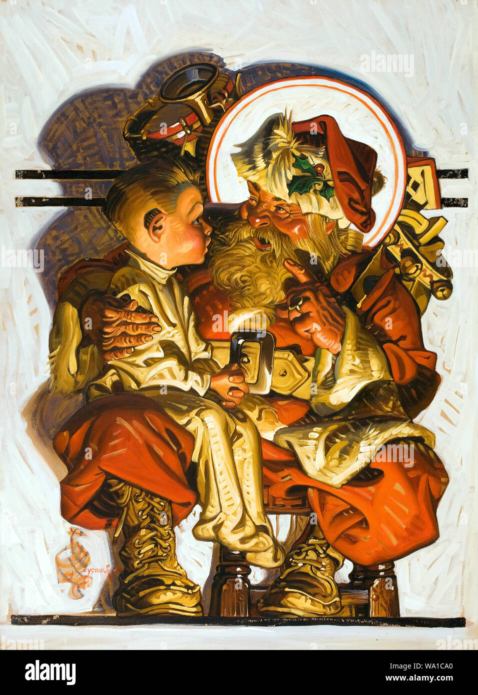 J. C. Leyendecker Saturday Evening Post Santa Claus Malerei Stockfoto