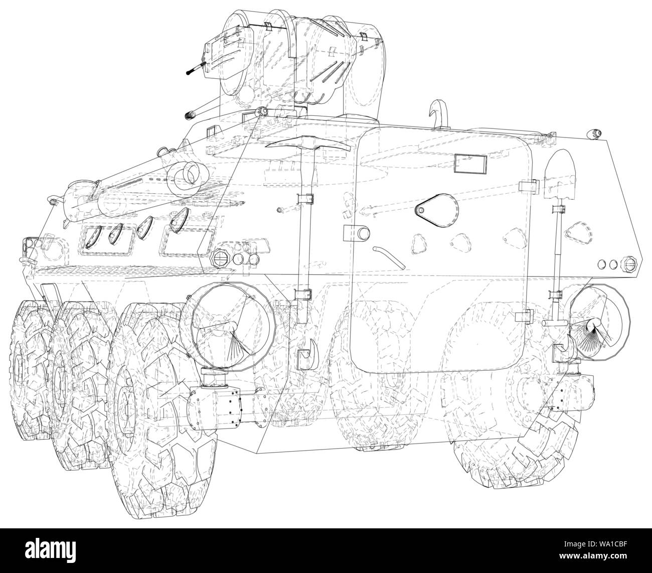 Militärisches Fahrzeug. EPS 10-Format. Vektor erstellt von 3d Stock Vektor