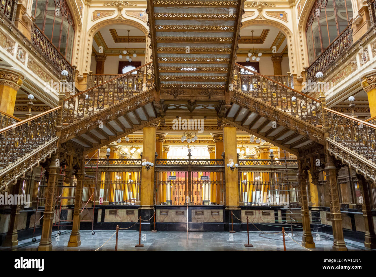 Mexiko-Stadt, CDMX, Mexiko, Palacio Postal (Postamt) (Palacio de Correos de Mexico) Stockfoto