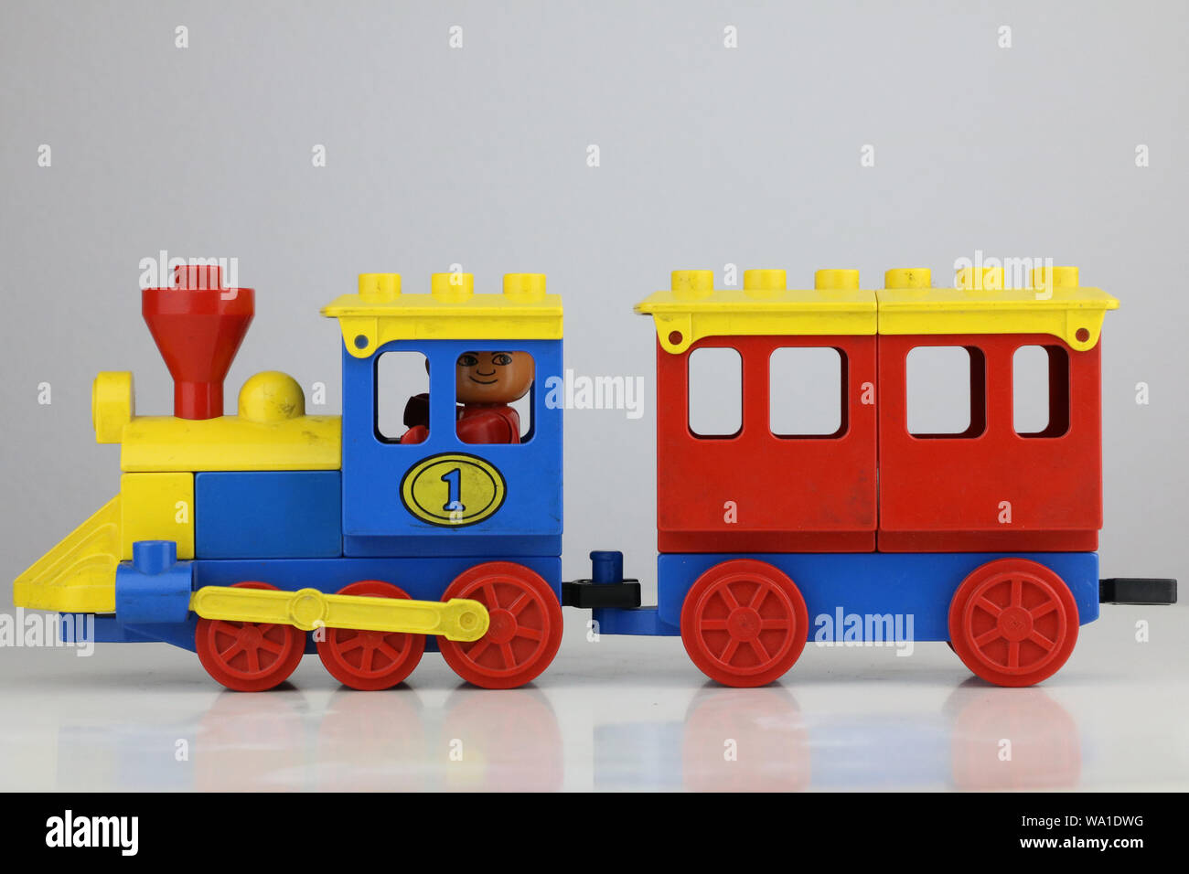 Vintage Lego Spielzeugeisenbahn Stockfoto