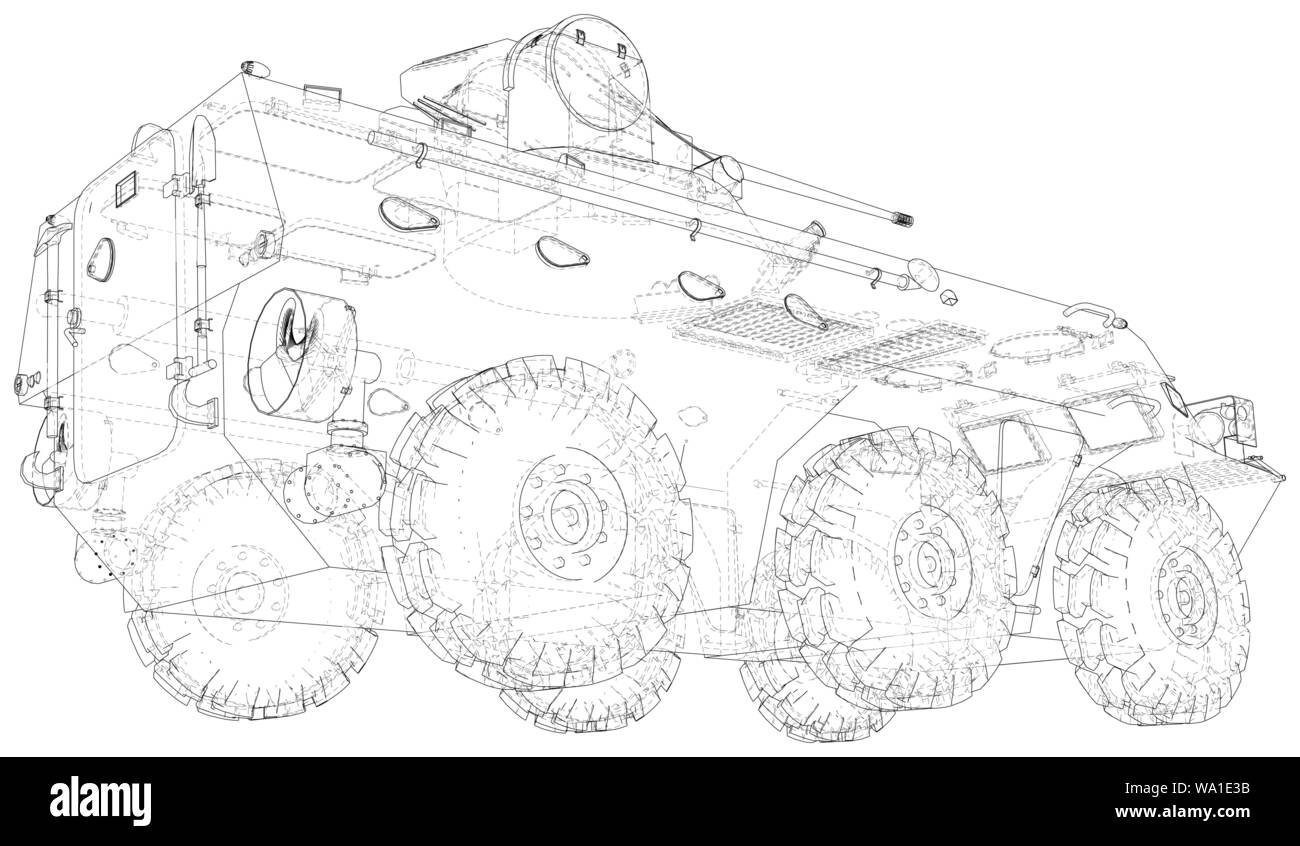 Militärische Maschine. EPS 10-Format. Vektor erstellt von 3d Stock Vektor