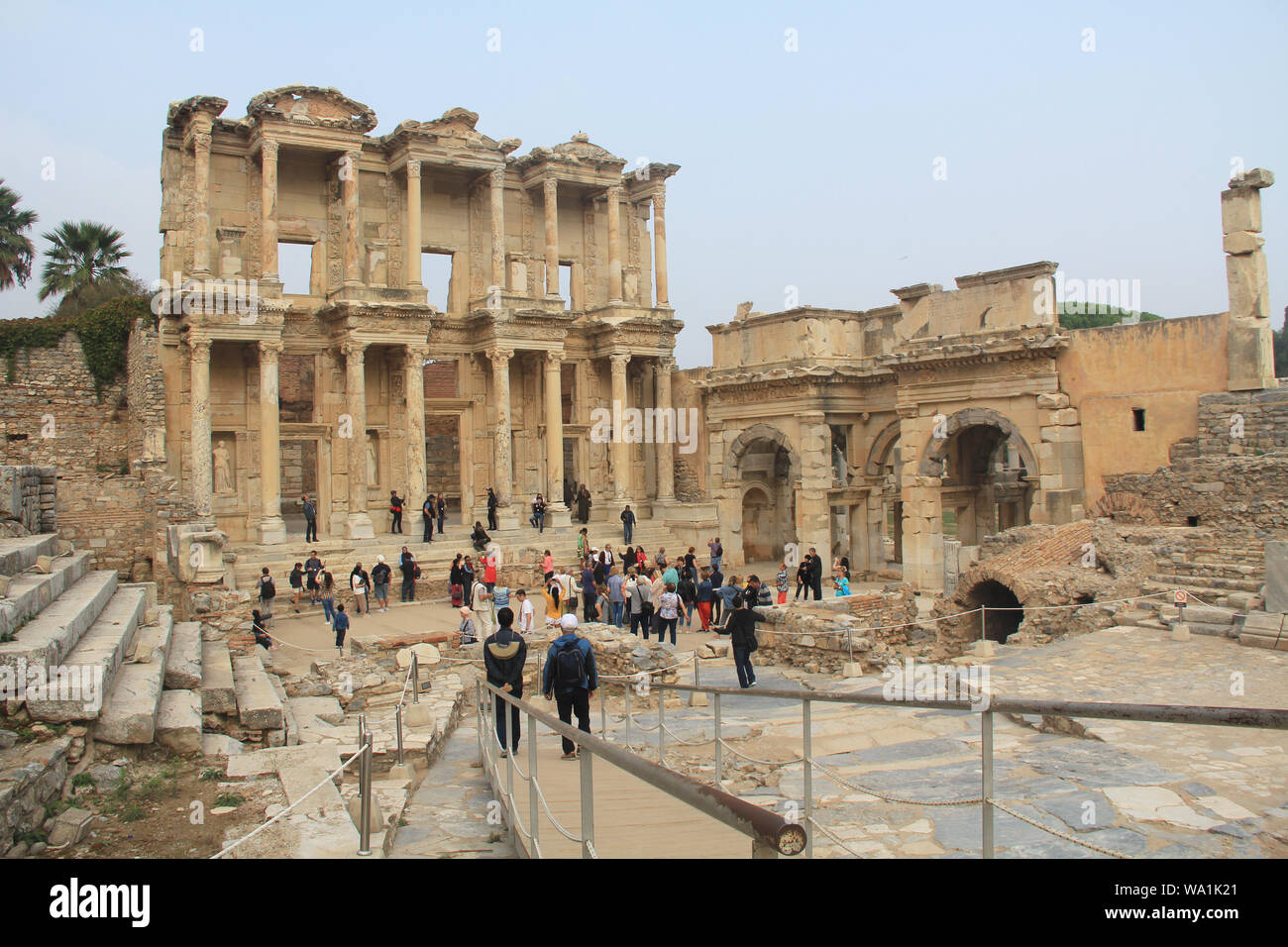 Celsius Bibliothek archäologischen Ruinen in Ephesus in der Türkei Stockfoto
