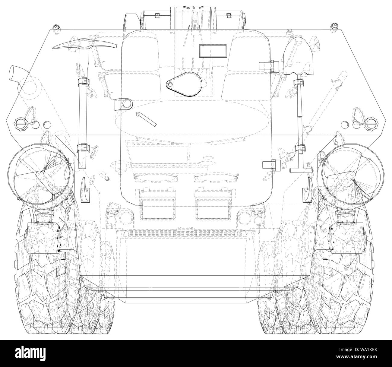 Militärisches Fahrzeug. EPS 10-Format. Vektor erstellt von 3d Stock Vektor