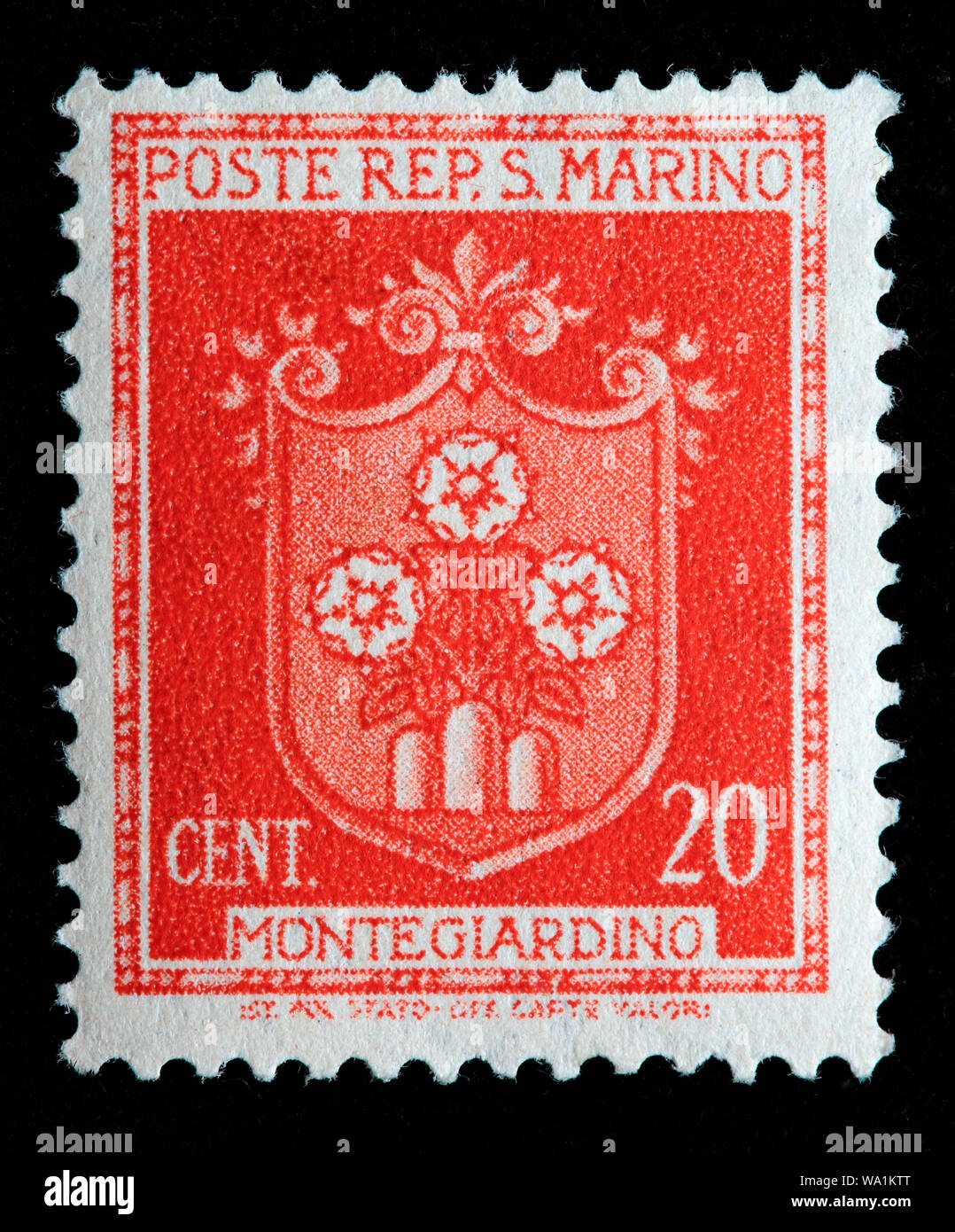 Wappen, Briefmarke, San Marino, 1945 Stockfoto