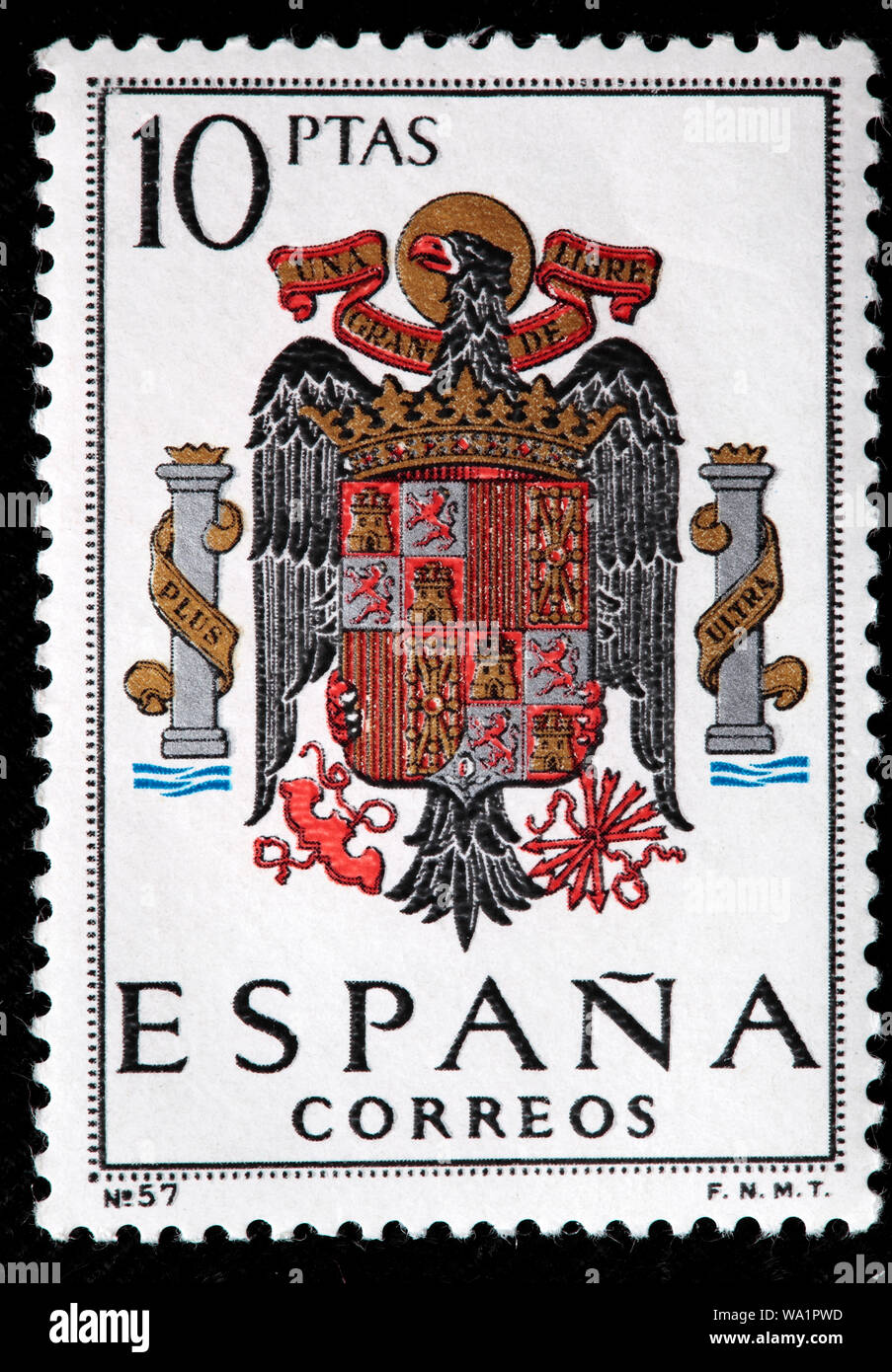 Spanische Wappen, Briefmarke, Spanien, 1966 Stockfoto