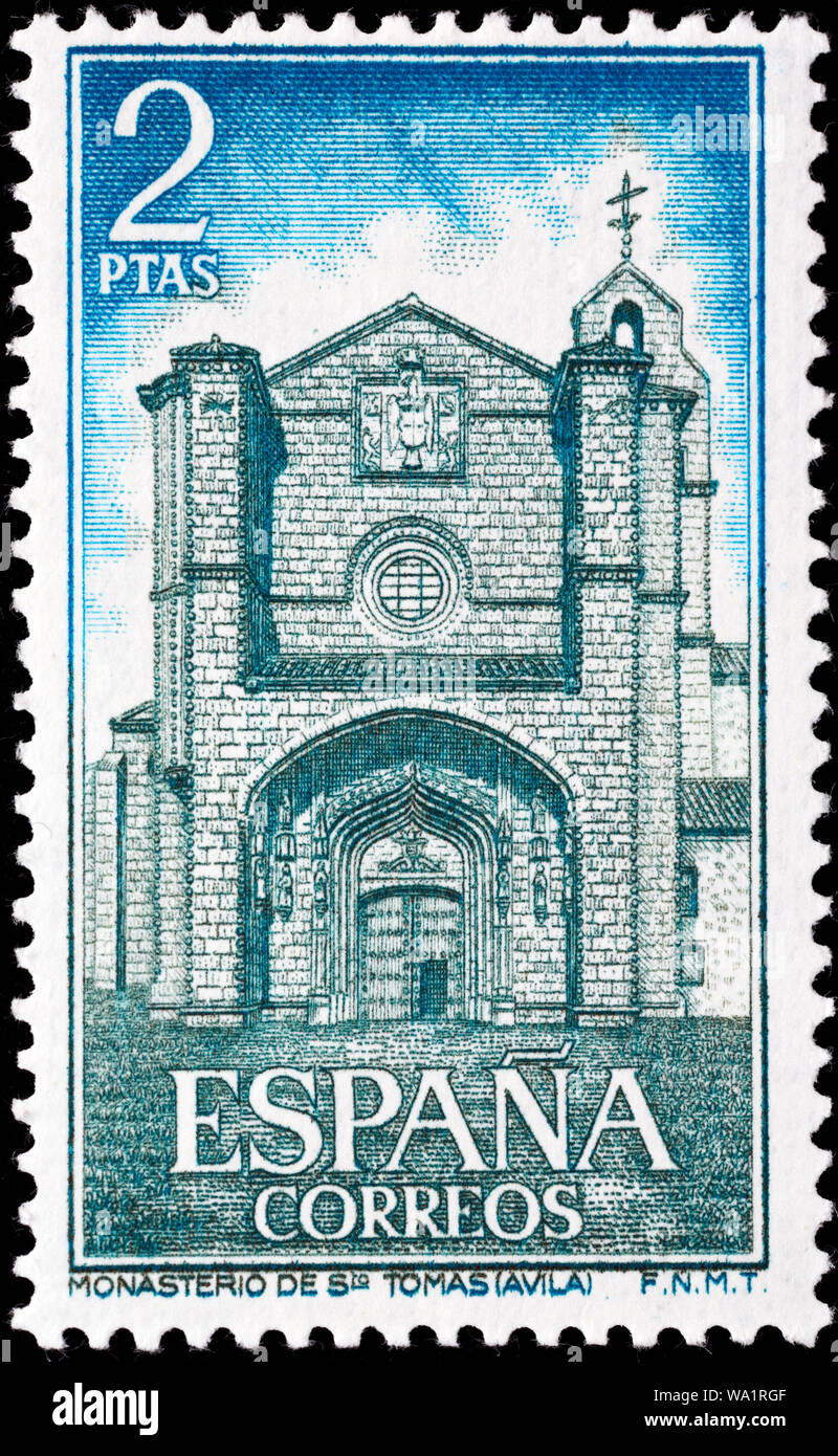 Real Monasterio de Santo Tomas, Avila, Kastilien und Leon, Briefmarke, Spanien, 1972 Stockfoto