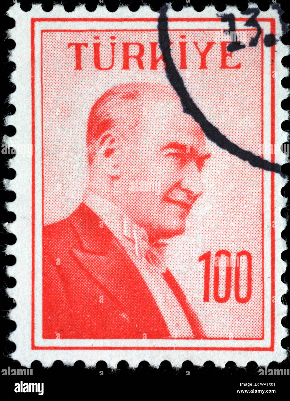 Mustafa Kemal Atatürk (1881-1938), erster Präsident der Türkei, Briefmarke, Türkei, 1958 Stockfoto
