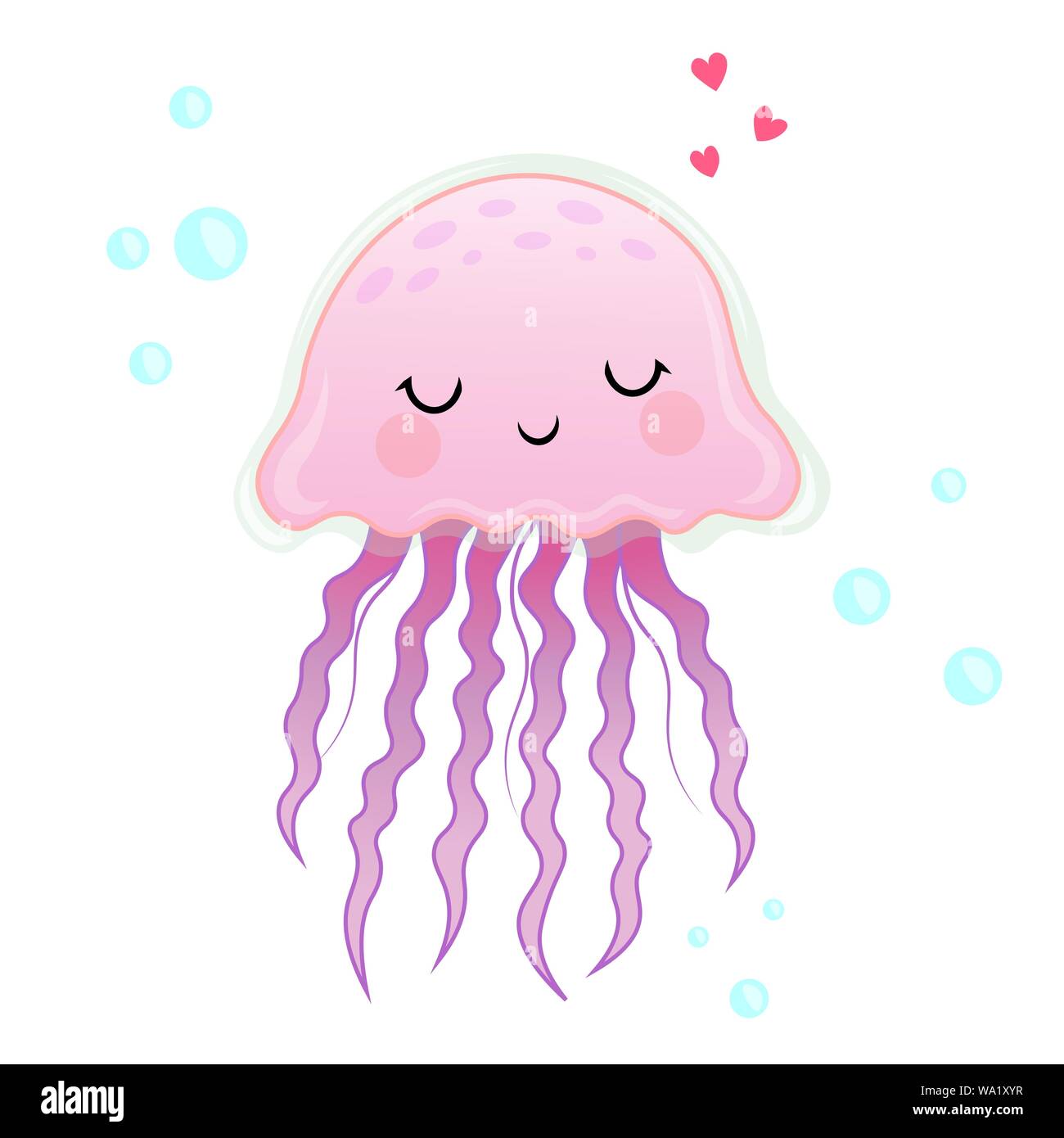 Meer Kreatur. marine Einwohner. Qualle cartoon Vector Illustration