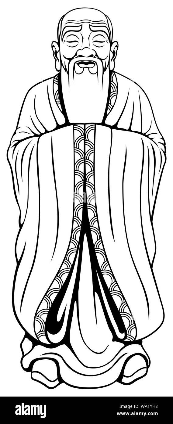 Weiser Mann Line Art Stock Vektorgrafik Alamy