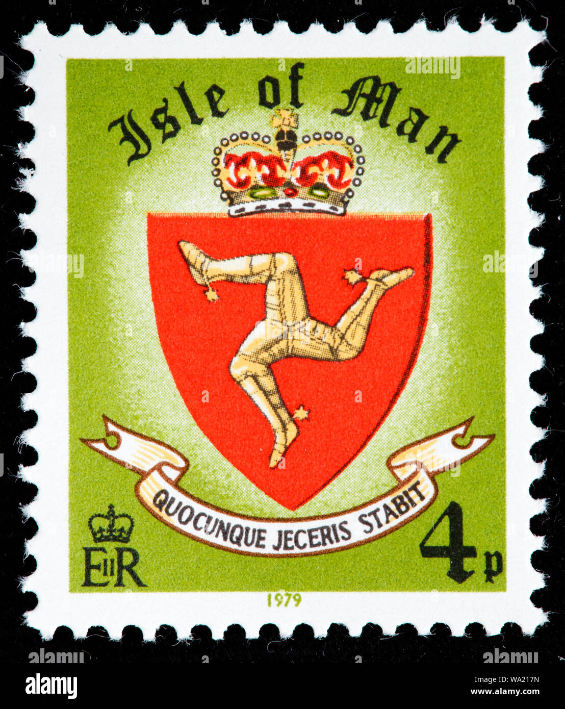 Wappen, Briefmarke, Großbritannien, Insel Man, 1979 Stockfoto