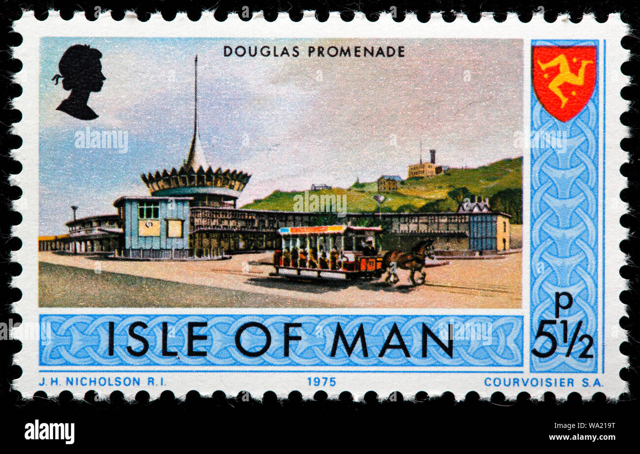 Douglas Promenade, Briefmarke, Großbritannien, Insel Man, 1975 Stockfoto