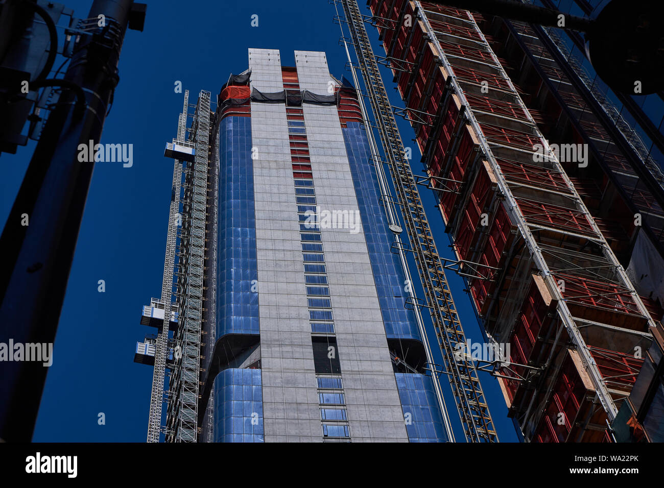 Bau bei 125 Greenwich St., NYC Stockfoto