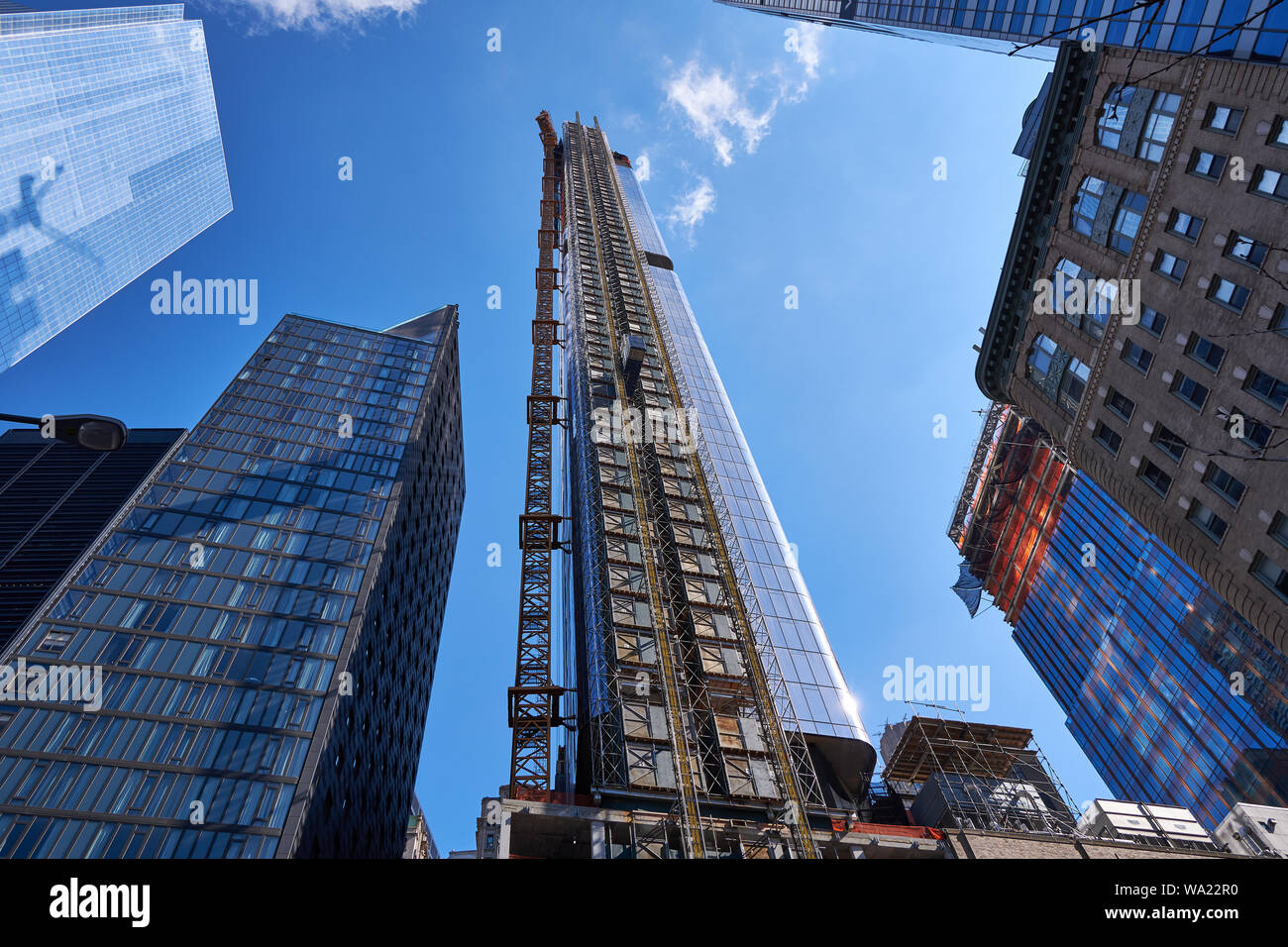 Bau bei 125 Greenwich St., NYC Stockfoto