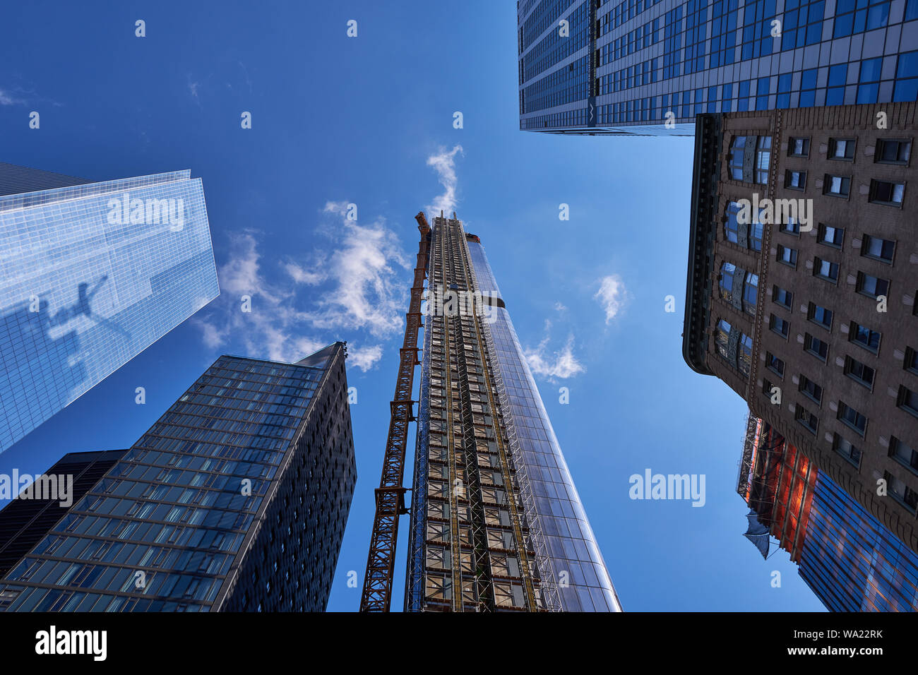 Bau bei 125 Greenwich St., NYC Stockfoto