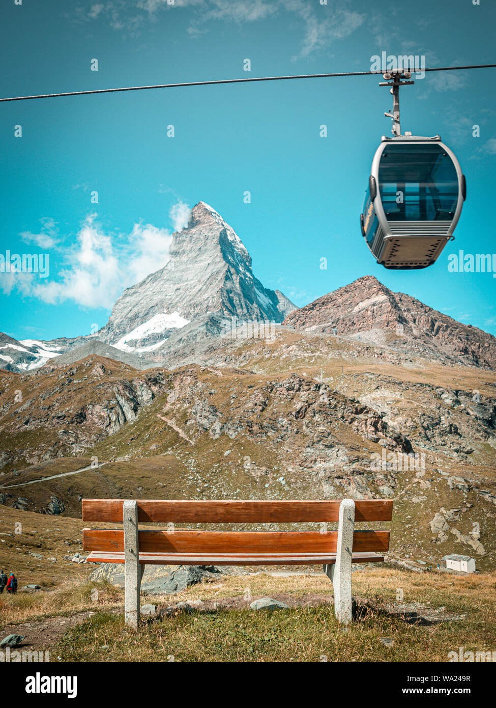 Sonnigen Matterhorn in Zermatt Berg an einem sonnigen Tag Stockfoto