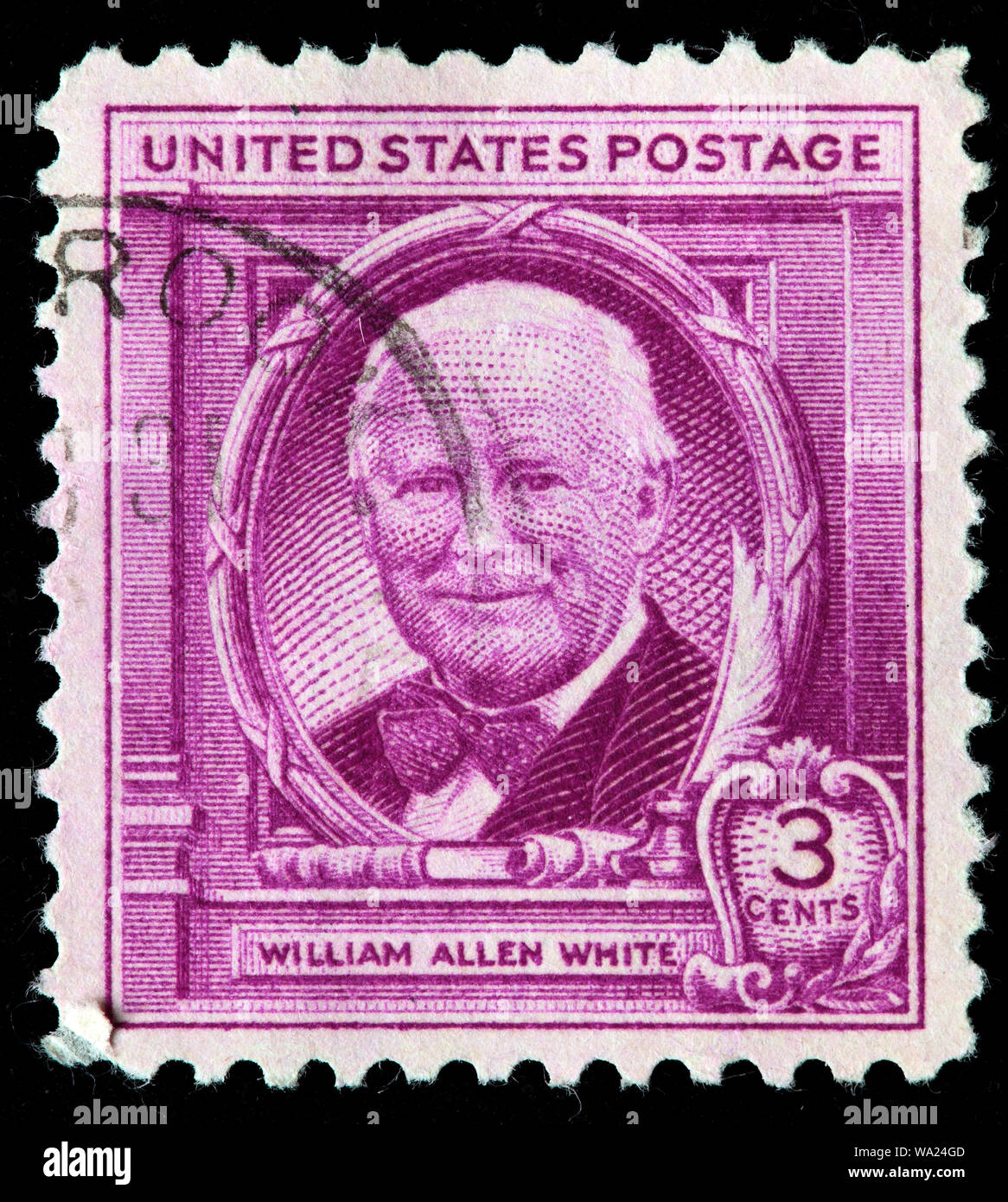 William Allen White (1868-1944), Schriftsteller und Journalist, Briefmarke, USA, 1948 Stockfoto
