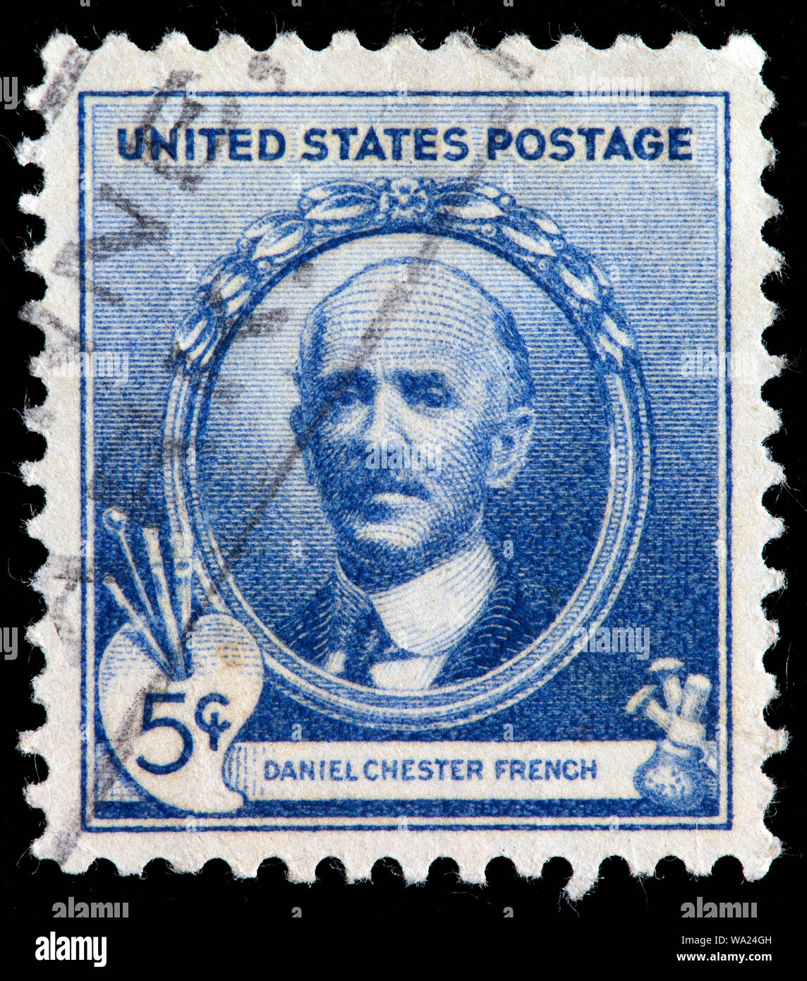 Daniel Chester French (1850-1931), US-amerikanischer Bildhauer, Briefmarke, USA, 1940 Stockfoto