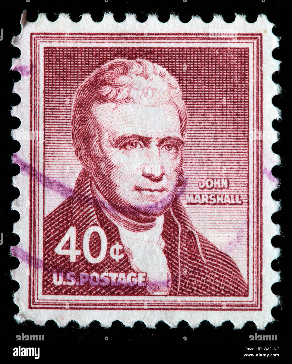 John Marshall (1755-1835), ehemaliger Chief Justice der USA, Briefmarke, USA, 1955 Stockfoto