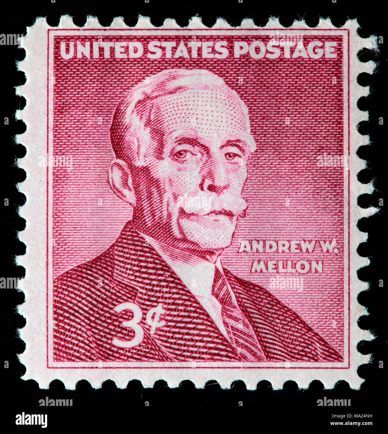 Andrew W. Mellon (1855-1937), US-Treasury, Briefmarke, USA, 1955 Stockfoto