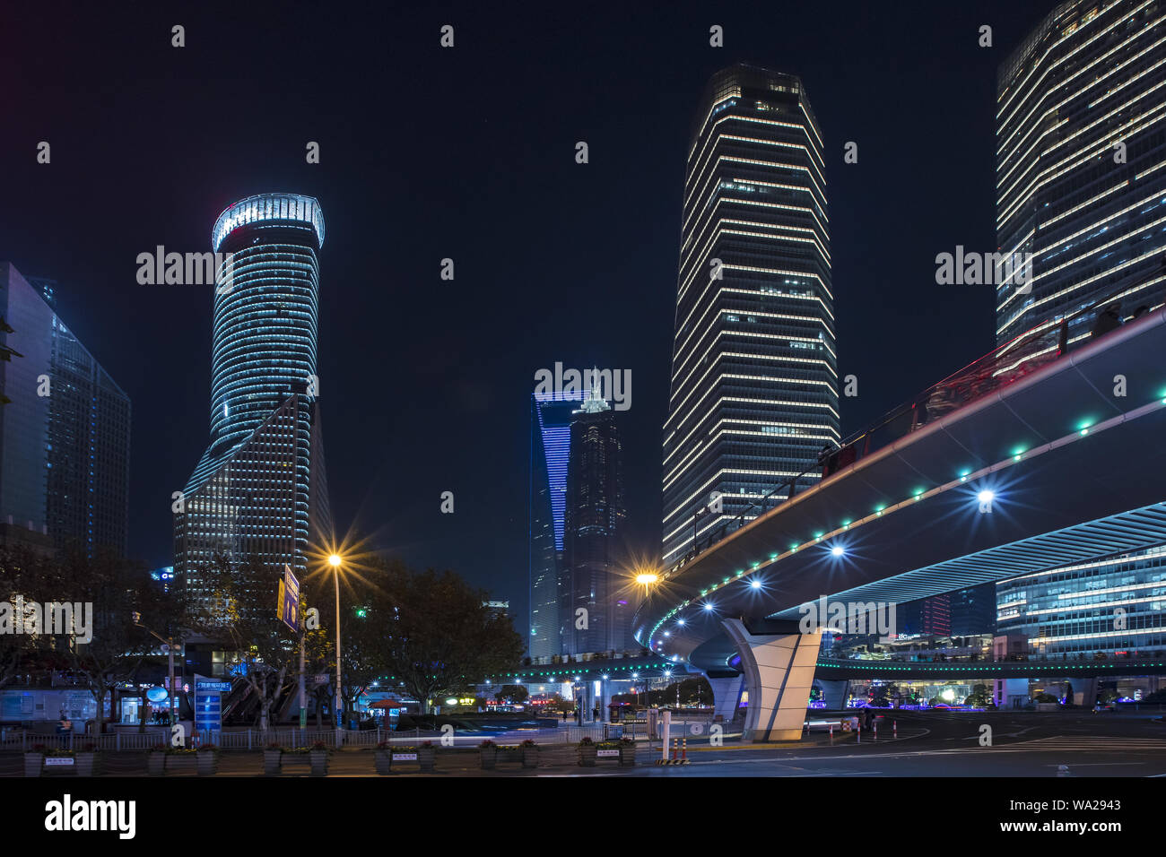 Shanghai bei Nacht Stockfoto