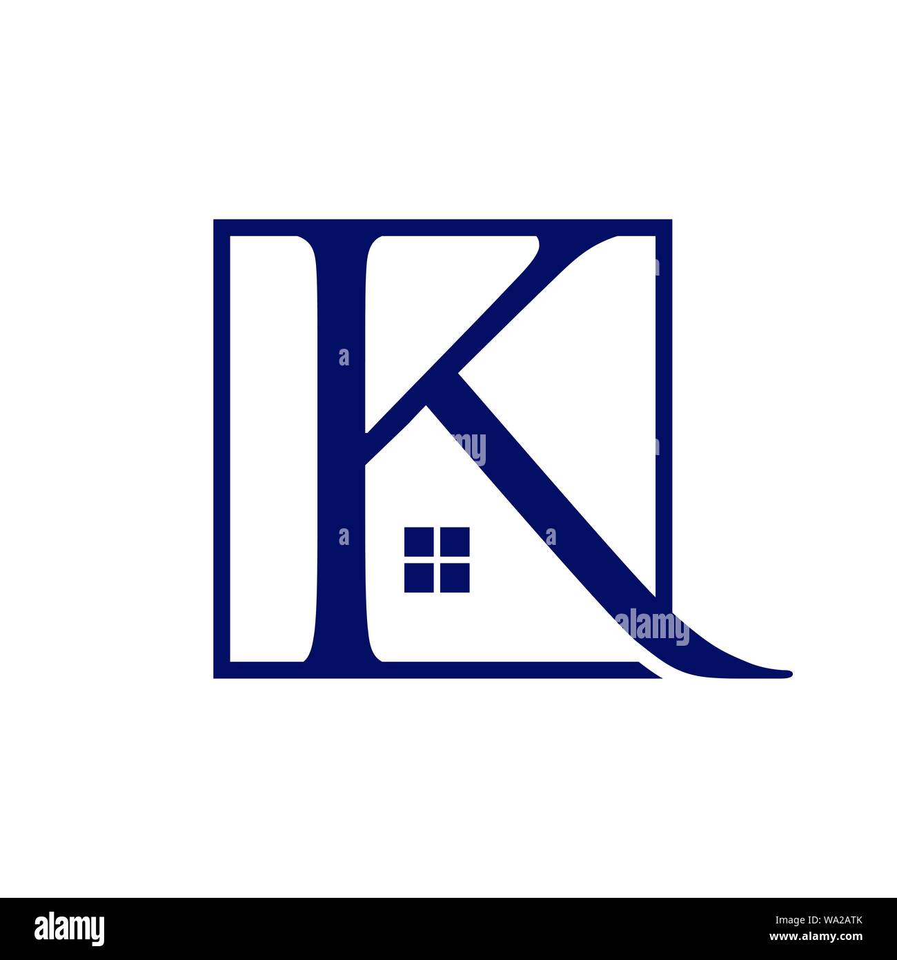 Buchstabe K Abstract immo Logo - Vektor logo Konzept Abbildung. Abstrakte Form Logo. Vektor logo Vorlage. Design Element. Immo Logo Design Stock Vektor