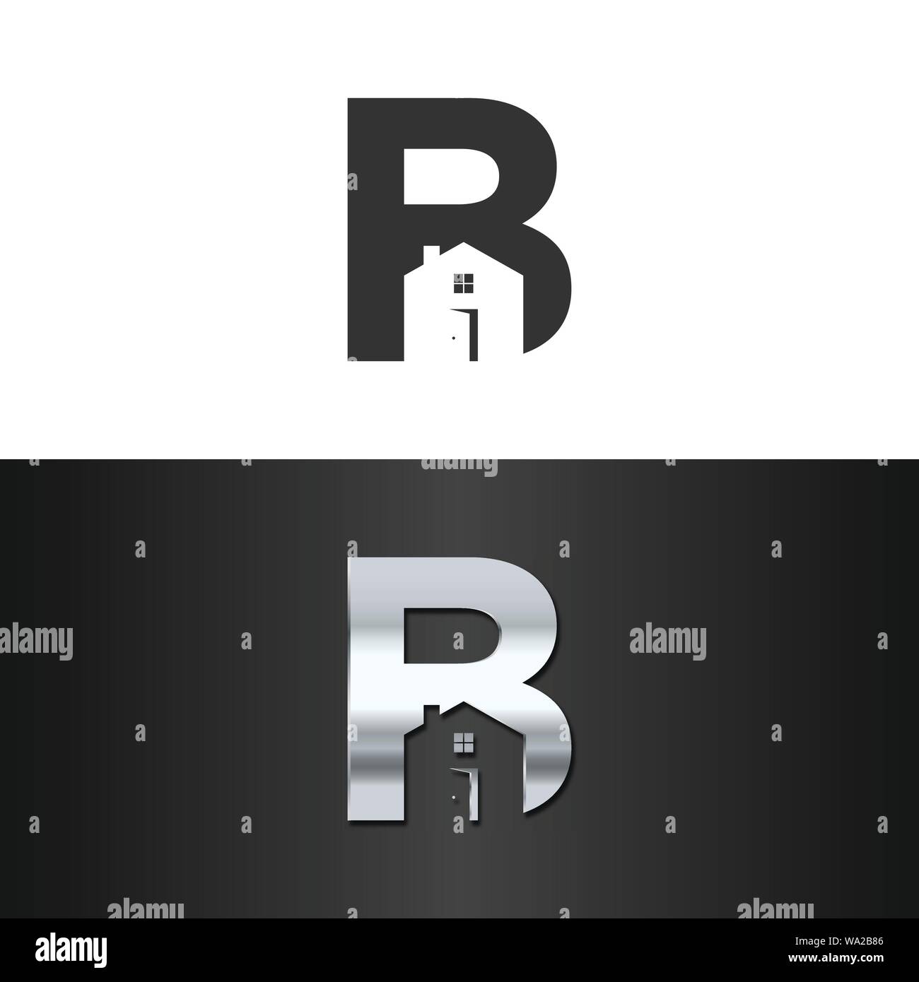 Buchstabe b Immobilien logo Konzept Abbildung. Gebäude Logo. Stadtbild Logo. Abstract vector Logo von Gebäuden Stock Vektor