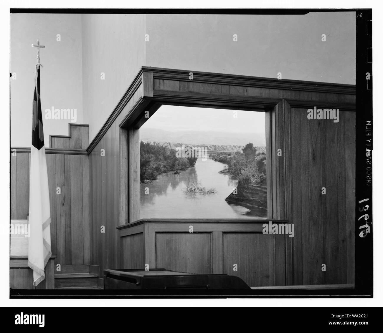 Baptisterium in der Kirche des Nazareners in Glendale mit unseren Jordanien Malerei [California] Stockfoto