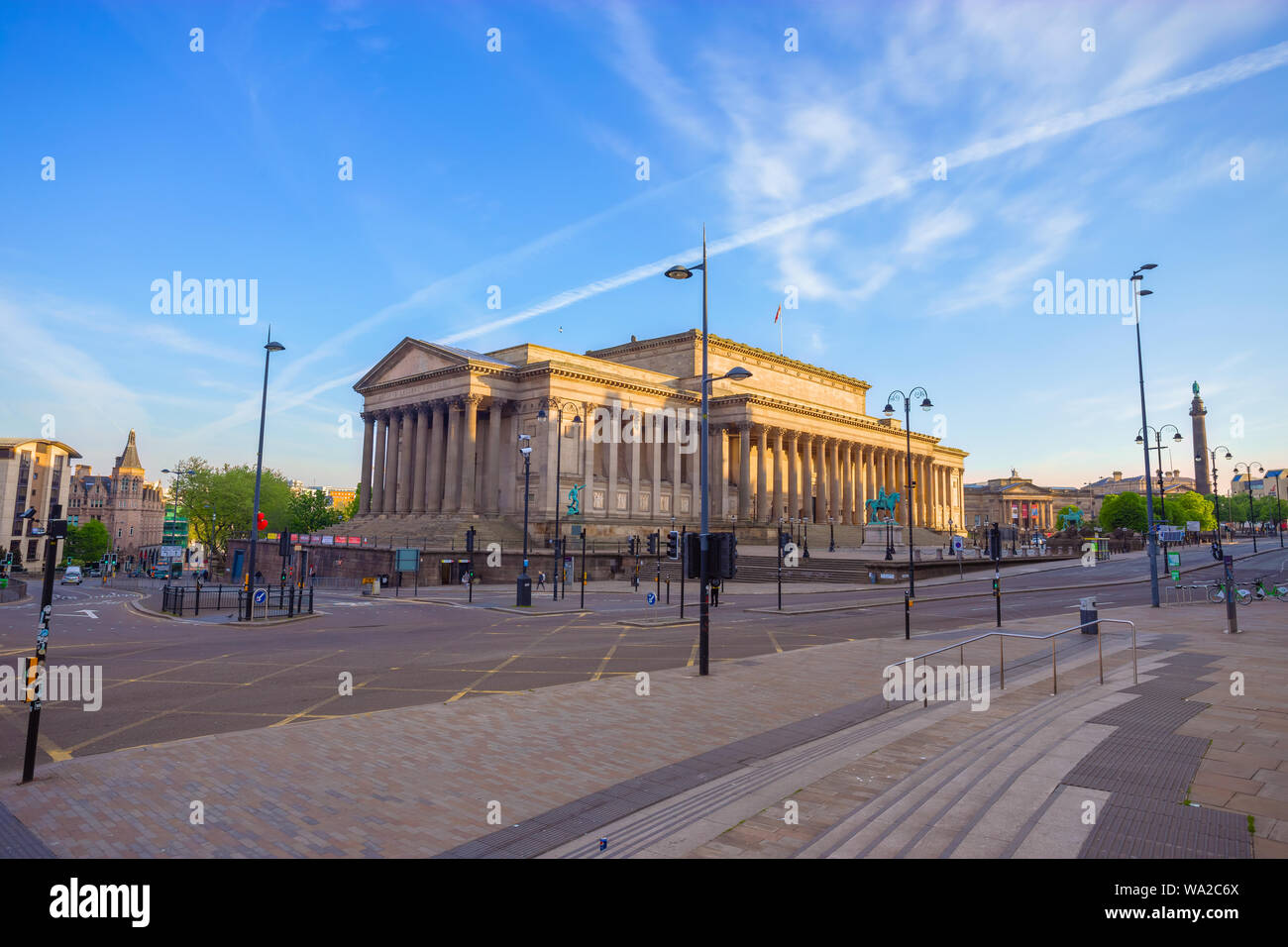 Liverpool, Großbritannien - 18 Mai 2018: St George's Hall, die von Harvey Lonsdale Banyuls-sur-Mer, enthält Konzerthallen und Gerichte, im Jahre 1854 eröffnet und es ist auf Th Stockfoto