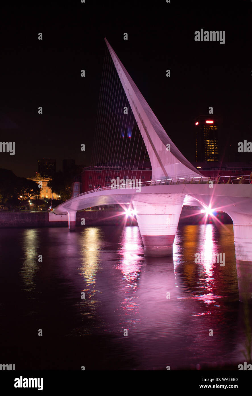 Puente de La Mujer, Obra de Buenos Aires Stockfoto